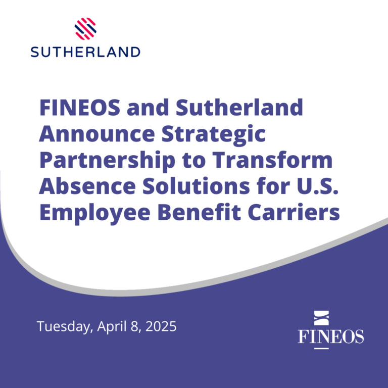 FINEOS and Sutherland Announce Strategic Partnership to Transform Absence Solutions for U.S. Employee Benefit Carriers